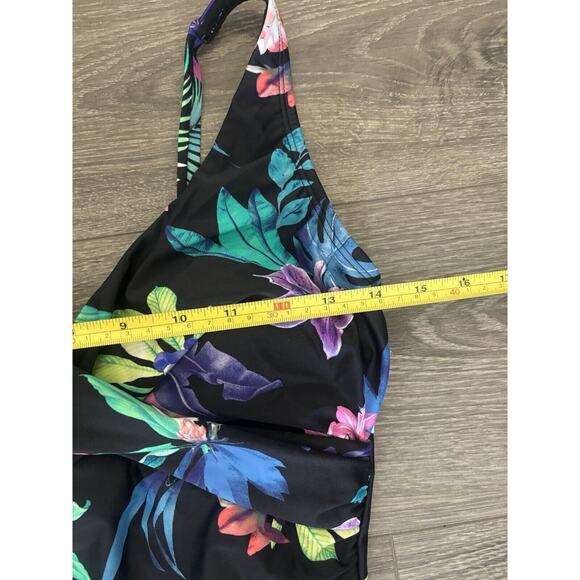 Island Escape Monterey One‎ Piece Underwire Black Floral Swimsuit Size 6 (e1) - Picture 5 of 7